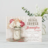 Rustikale Land-Maurer-Glas-Brautparty-Einladungen Einladung (Stehend Vorderseite)