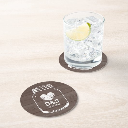 Rustikale Land Runder Pappuntersetzer (Vor Ort)