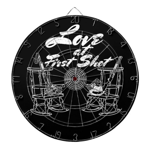 Rustikale Land-Scheunen-Hochzeits-Party-Jagd-Paare Dartscheibe (vorne)