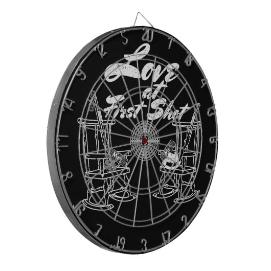 Rustikale Land-Scheunen-Hochzeits-Party-Jagd-Paare Dartscheibe (Vorderseite Links)