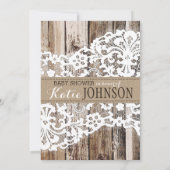 Rustikale Land-Scheunen-hölzerne Spitze-Babyparty Einladung (Rückseite)