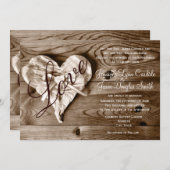 Rustikale Land-Scheunen-laden hölzerne Einladung (Vorne/Hinten)