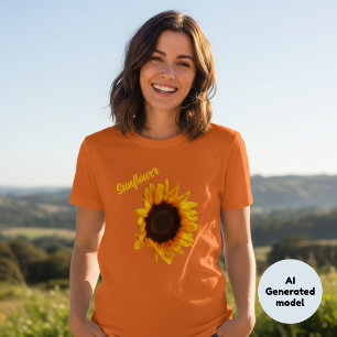 Rustikale Land-Sonnenblume Botanische Fotografie T-Shirt