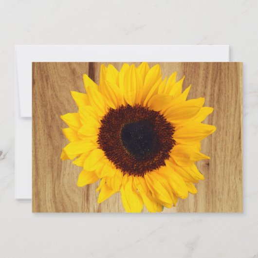 Rustikale Land-Sonnenblume-hölzerne Einladung (Rückseite)