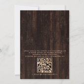 Rustikale Land Sonnenblumen Geweih QR Code Hochzei Einladung (Rückseite)