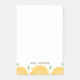 Rustikale Land-Sonnenblumen personalisiert Post-it Klebezettel