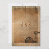 Rustikale Land-Vintage Leinwand-hölzerne Einladung (Rückseite)