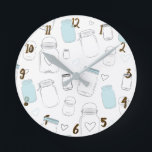 Rustikale Land-Weckgläser Runde Wanduhr<br><div class="desc">Westernmuster-Gewohnheitsuhr</div>