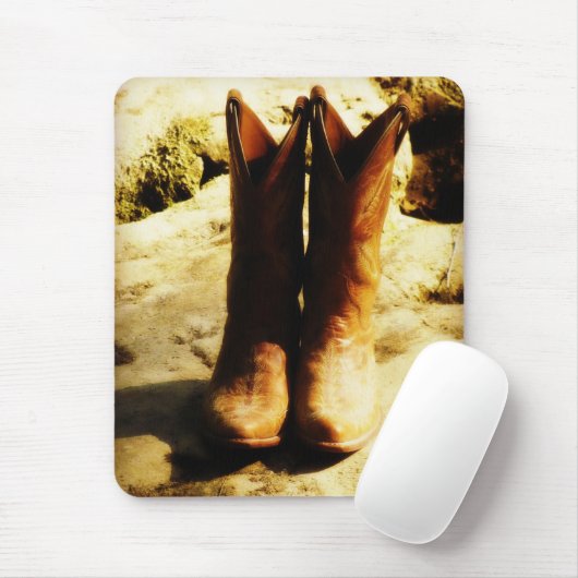 Rustikale Land-Western-Cowboystiefel im Mousepad (Mit Mouse)