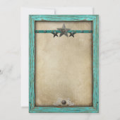 Rustikale Land-Western-Hochzeits-Einladung Einladung (Rückseite)