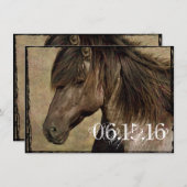 Rustikale Land-Western-Pferdehochzeits-Einladungen Einladung (Vorne/Hinten)