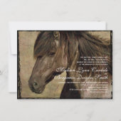 Rustikale Land-Western-Pferdehochzeits-Einladungen Einladung (Rückseite)