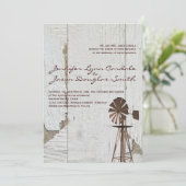 Rustikale Land-Windmühlen-Hochzeits-Einladungen Einladung (Stehend Vorderseite)