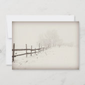 Rustikale Land-Zaun-Winter-Hochzeits-Einladungen Einladung (Rückseite)