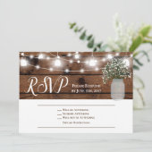 Rustikale Landbabys atmen Holz-Hochzeit RSVP-Karte Einladung (Stehend Vorderseite)