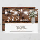 Rustikale Landbabys atmen Holz-Hochzeit RSVP-Karte Einladung (Vorne/Hinten)