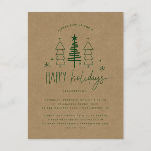 Rustikale Landbaumen Weihnachtsfeierliche Party Ei Postkarte