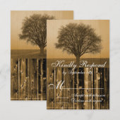 Rustikale Landbaumholz-Hochzeitskarten RSVP Karte (Vorne/Hinten)