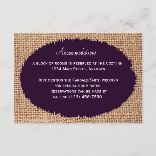 Rustikale Landbezirke Lila Unterkünfte Karten (Vorderseite)