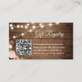 Rustikale Landblumen QR-Code-Geschenkregistry Begleitkarte (Vorderseite)