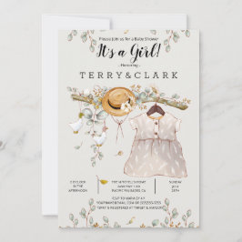 Rustikale Landdusche für Mädchen Einladung