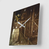 Rustikale Landebahn und Barrel Kabine Quadratische Wanduhr (Winkel)