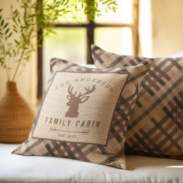 Rustikale Länderbezeichnung Kabine im Wald Kissen