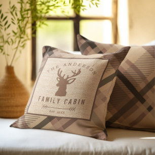 Rustikale Länderbezeichnung Kabine im Wald Kissen