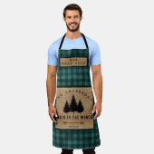 Rustikale Landfamilie Kabine im Koch Holzleiter Schürze (Getragen)