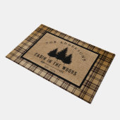 Rustikale Landfamilie Kabine im Wald Fußmatte (Schrägansicht)