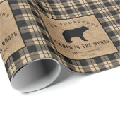 Rustikale Landfamilie Kabine im Wald Geschenkpapier (Rolleneckpunkt)