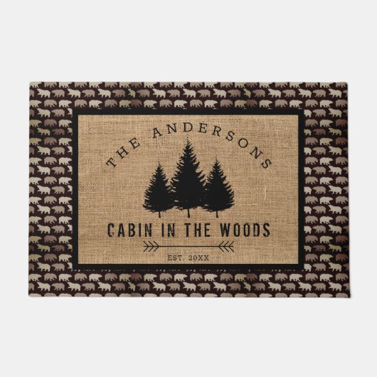 Rustikale Landfamilie Kabine in Bärenmoose Fußmatte (Vorderseite)