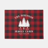 Rustikale Landfamilienhaus Tree Red Buffalo Karier Fußmatte (Vorderseite)