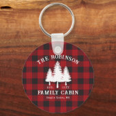 Rustikale Landfamilienhaus Tree Red Buffalo Karier Schlüsselanhänger (Vorderseite)