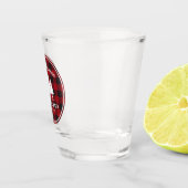 Rustikale Landfamilienhaus Tree Red Buffalo Karier Schnapsglas (Rechts)