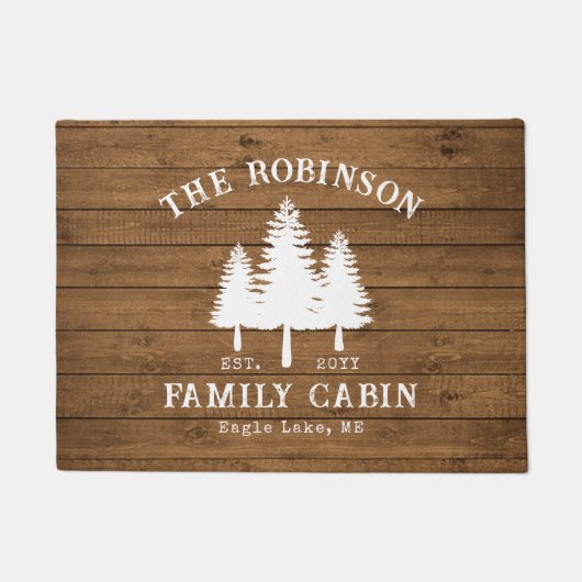 Rustikale Landfamilienhäuser Baumkronen Holzpflast Fußmatte (Vorderseite)