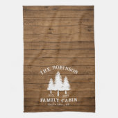 Rustikale Landfamilienhäuser Baumkronen Holzpflast Geschirrtuch (Vertikal)