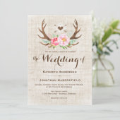 Rustikale Landflorenkünstler Hochzeitseinladungen Einladung (Stehend Vorderseite)