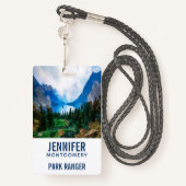 Rustikale Landgebirge Naturfotografie Ausweis (Rückseite mit Schlüsselband)