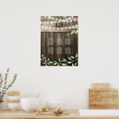 Rustikale Landgrün Hochzeitsstift Poster (Küche)