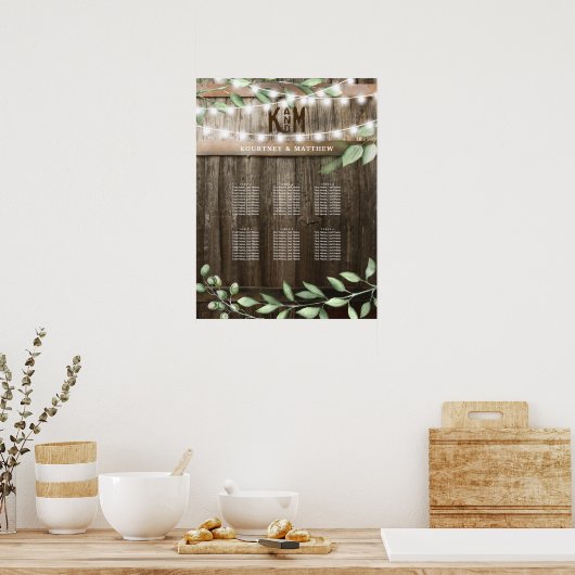 Rustikale Landgrün Hochzeitsstift Poster (Küche)