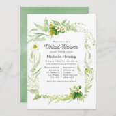 Rustikale Landgrün Virtual Dusche Einladung (Vorne/Hinten)