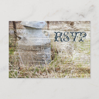 Rustikale Landhaus-Hochzeits-RSVP-Karten aus Holz RSVP Karte