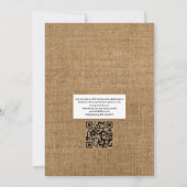 Rustikale Landhaus Scheune Eukalyptus QR Code Hoc Einladung (Rückseite)