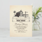 Rustikale Landhausdusche Einladungen (Stehend Vorderseite)