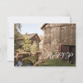 Rustikale Landhaushütte Hochzeitskarten RSVP Karte (Rückseite)