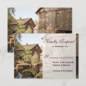 Rustikale Landhaushütte Hochzeitskarten RSVP Karte (Vorne/Hinten)