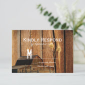 Rustikale Landhausstall-Hochzeitskarten RSVP Karte (Stehend Vorderseite)