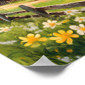 Rustikale Landhausszene 4 Poster (Ecke)