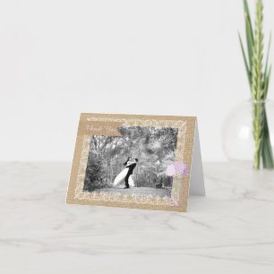 Rustikale Landhochzeit Dankeschön aus Jute Dankeskarte